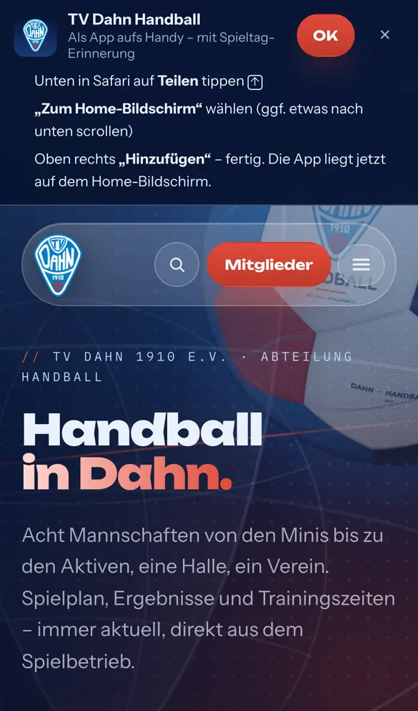 Schritt 3: In Safari unten „Teilen“ antippen, dann „Zum Home-Bildschirm“ und „Hinzufügen“. Android: „Installieren“.
